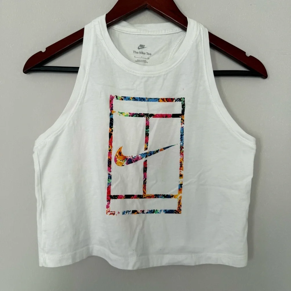 Nike white sports tank top Tee size S
